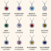 Classic Sterling Silver Birthstone Necklace for Mom