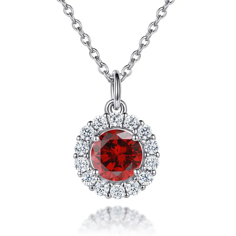 Classic Sterling Silver Birthstone Necklace for Mom